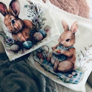 Easter Bunny Decorative Pillow Covers